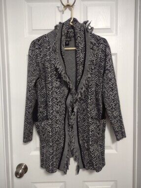 Chevron Fringed Sweater+Belt(M)